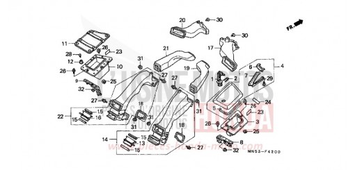 VERKLEIDUNG, TASCHE/LUFTSCHACHT GL1500J de 1988